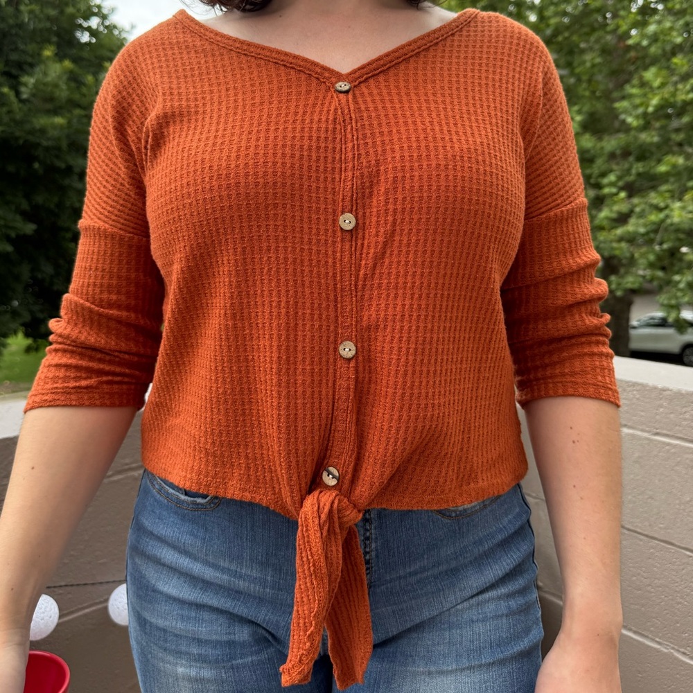 Casual Burnt Orange Blouse